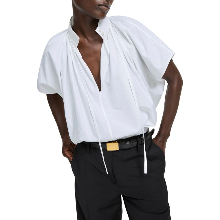 Wheeless Short Sleeve Poplin Blouse image number null