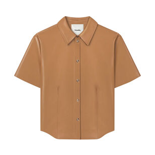 Clare Alt-Leather Short Sleeve Top