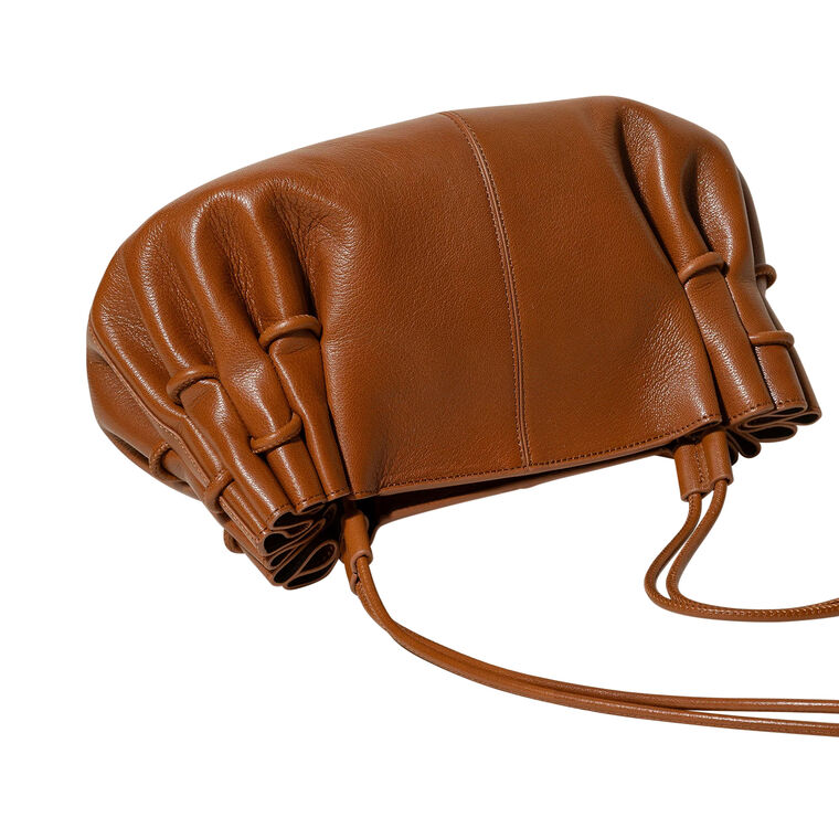 Arta Pleated Leather Shoulder Bag image number null