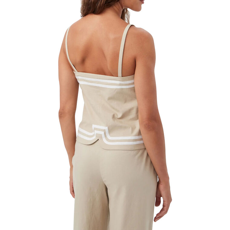 Avignon Sleeveless Stretch Linen Top image number null
