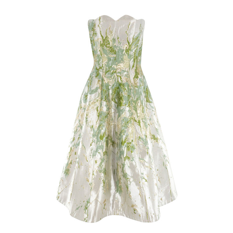 Strapless Floral Brocade Dress image number null