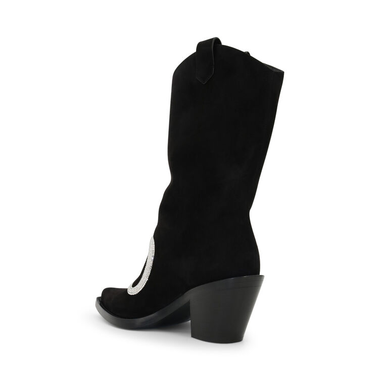 Suede Snake Strass 65mm Western Boot image number null