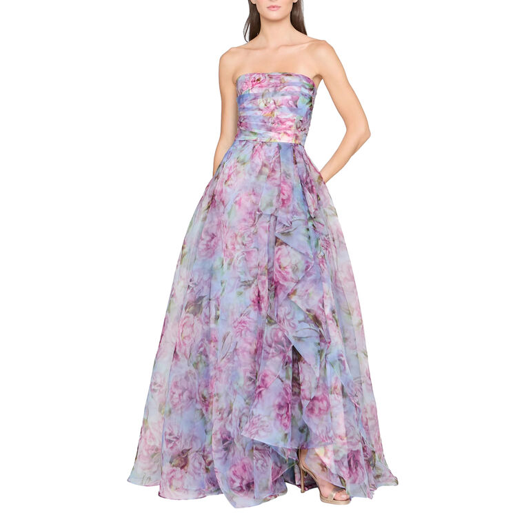 Fahreta Strapless A-Line Organza Gown image number null