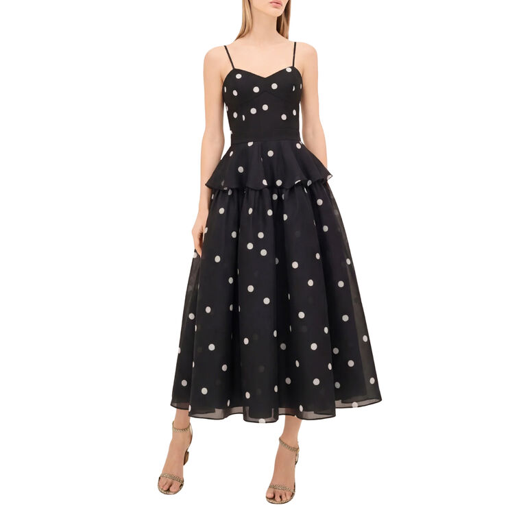 Parma Sleeveless Tiered Polka Dot Maxi Dress image number null