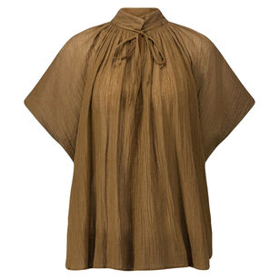 Wheeless Short Sleeve Cotton Gauze Blouse