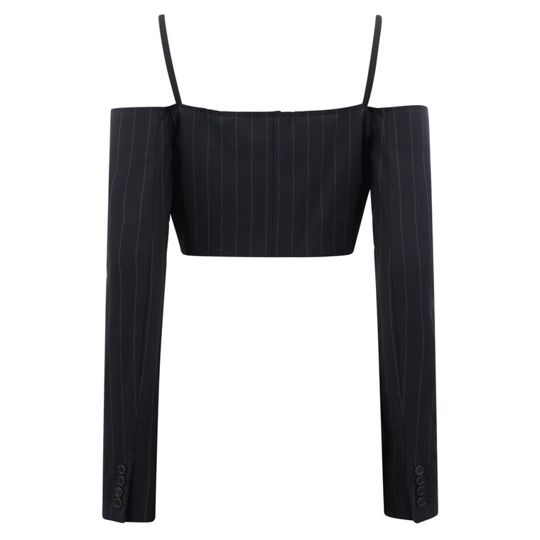 Off the Shoulder Cropped Jacket image number null