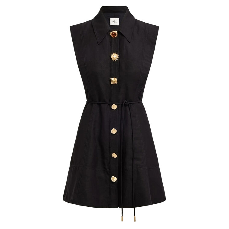 Sacha Sleeveless Mini Shirt Dress image number null