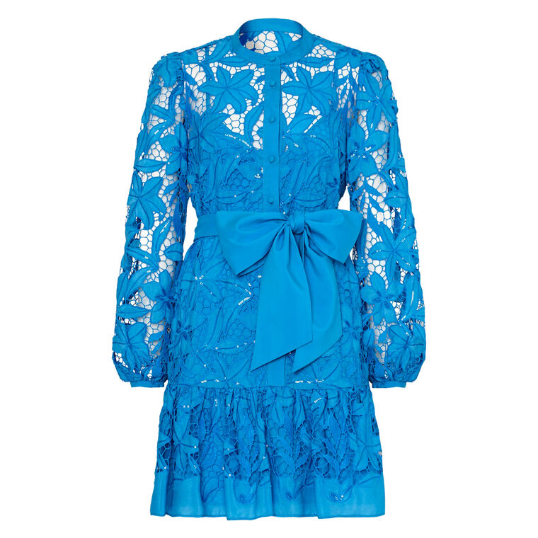 Nellie Sequin Embellished Eyelet Mini Dress image number null