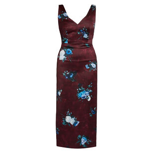 Sleeveless V-Neck Midi Cocktail Dress