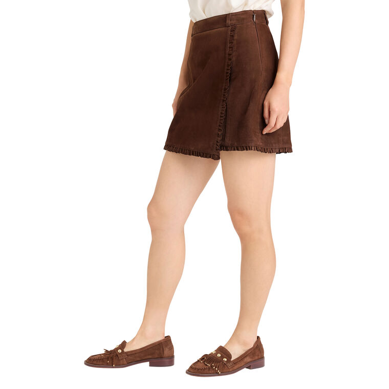 Scotlyn Suede A-Line Mini Skirt image number null