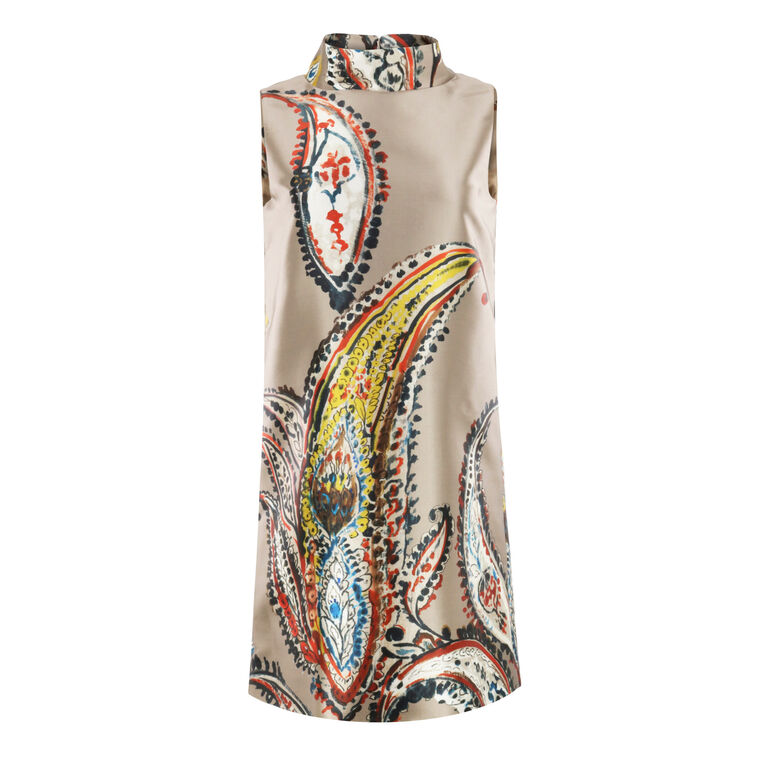 Sleeveless Paisley A-Line Mini Dress image number null