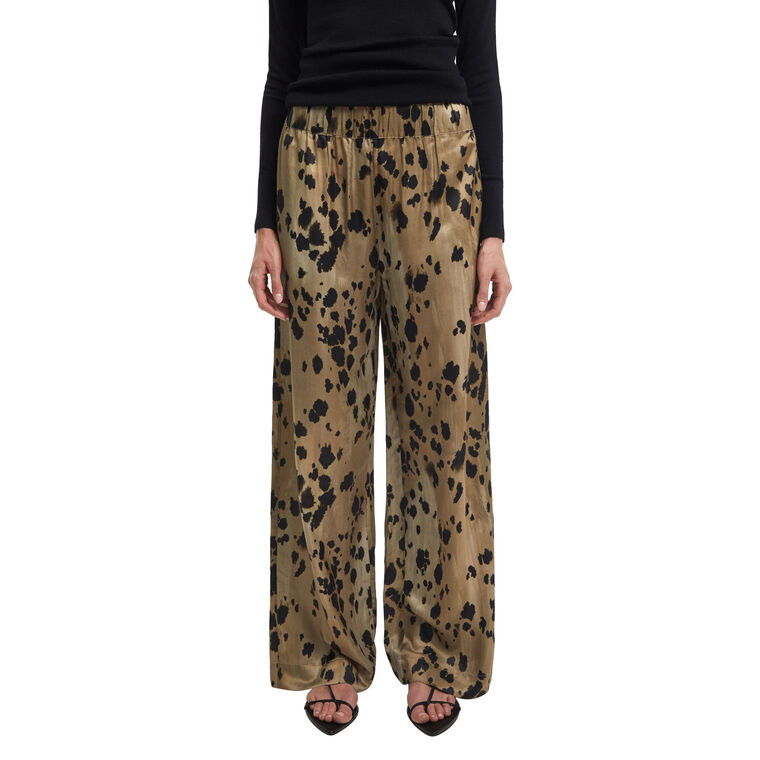 Crust Wide-Leg Animal Print Pants image number null