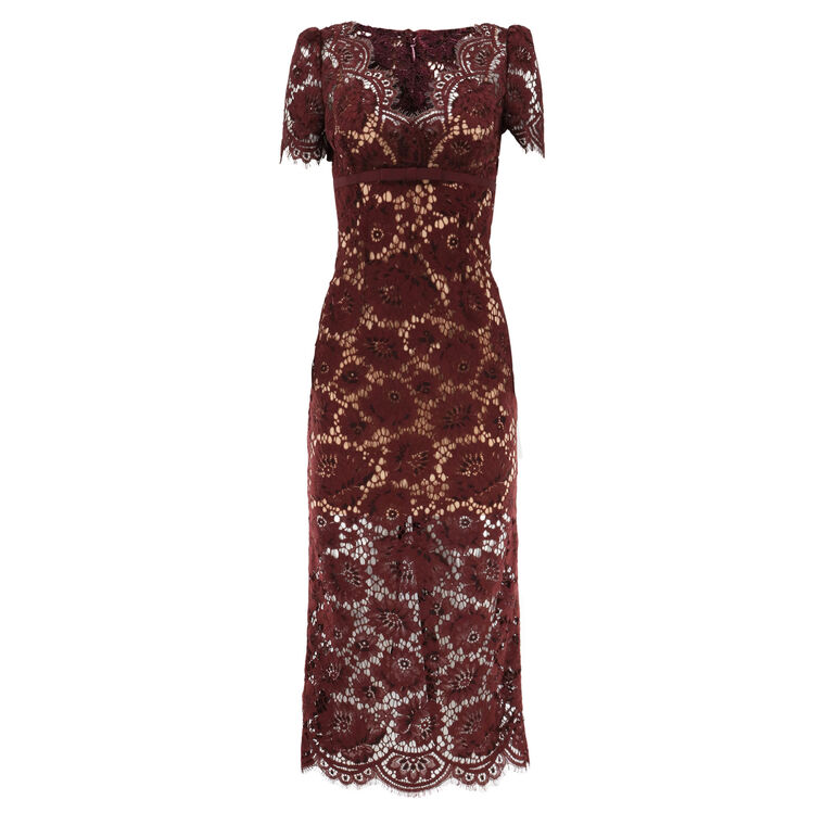 Floral Lace Midi Dress image number null