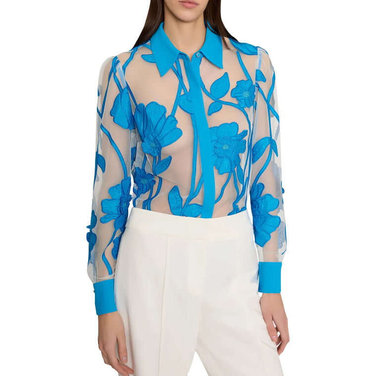 Ashton Grand Fleur Embroidered Long Sleeve Top image number null