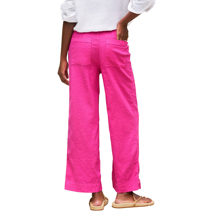 Wexford Wide-Leg Cropped Linen Trouser image number null