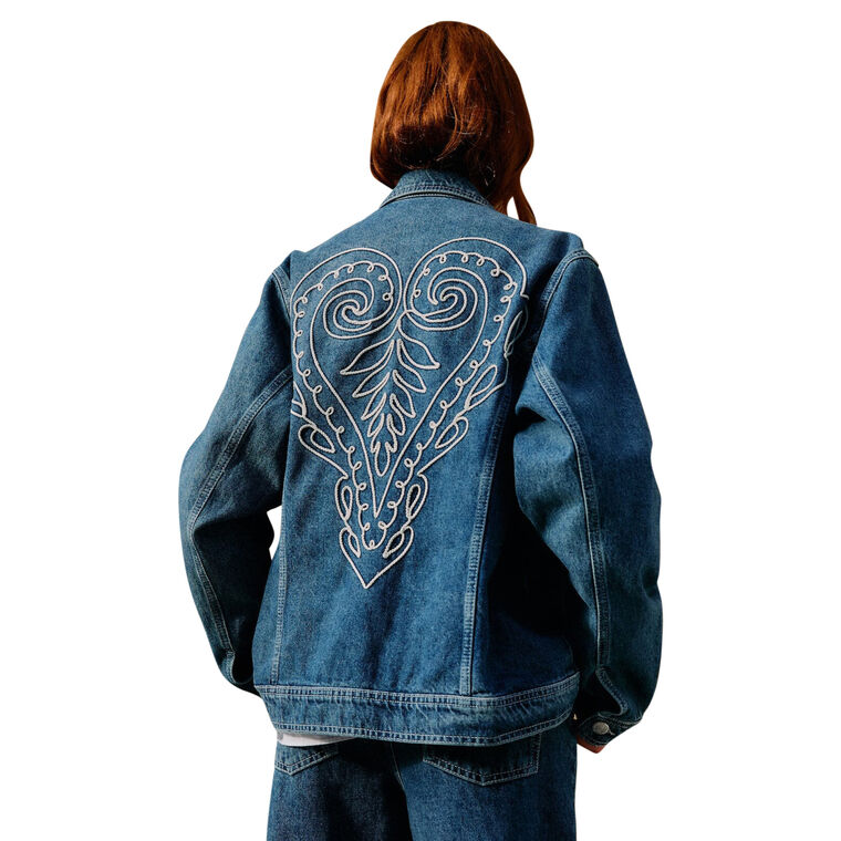 Cornely Buttoned Embroidered Denim Jacket image number null