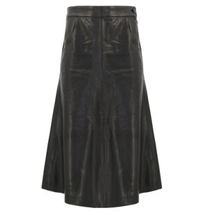 Aria Seamed Leather Skirt