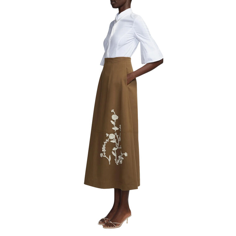 Cotton Poplin Cuffed Bell Sleeve Top image number null