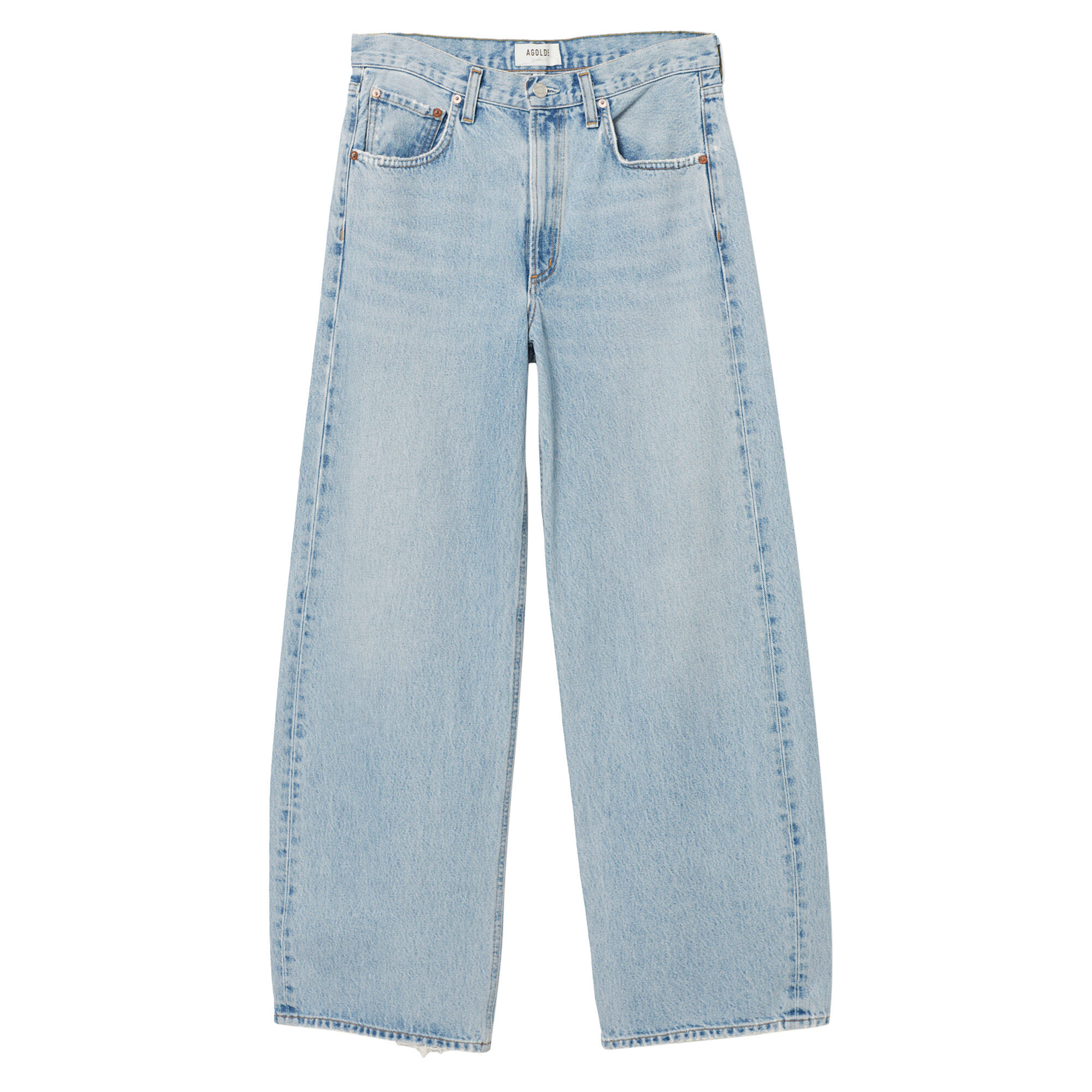 【oan】Loe Side Curve Snap Over Denim Low Curve Jean