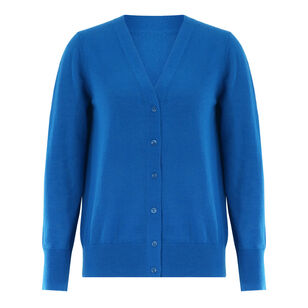 Skinlike Mercerized Wool V-Neck Cardigan