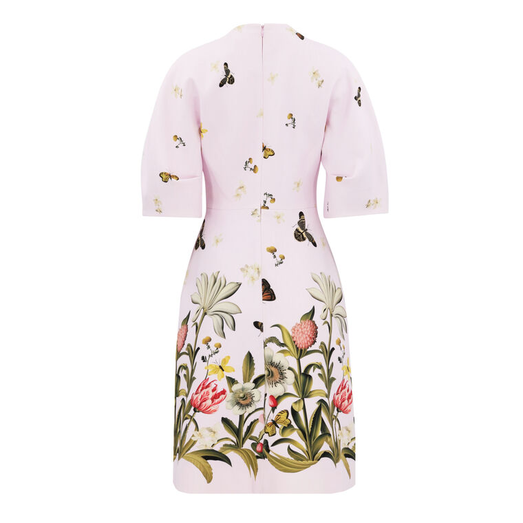 Crepe Butterfly Border Print Sheath Dress image number null