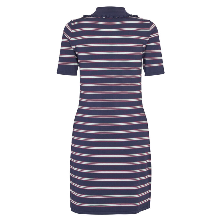 Cata Stripe Short Sleeve Polo Mini Dress image number null
