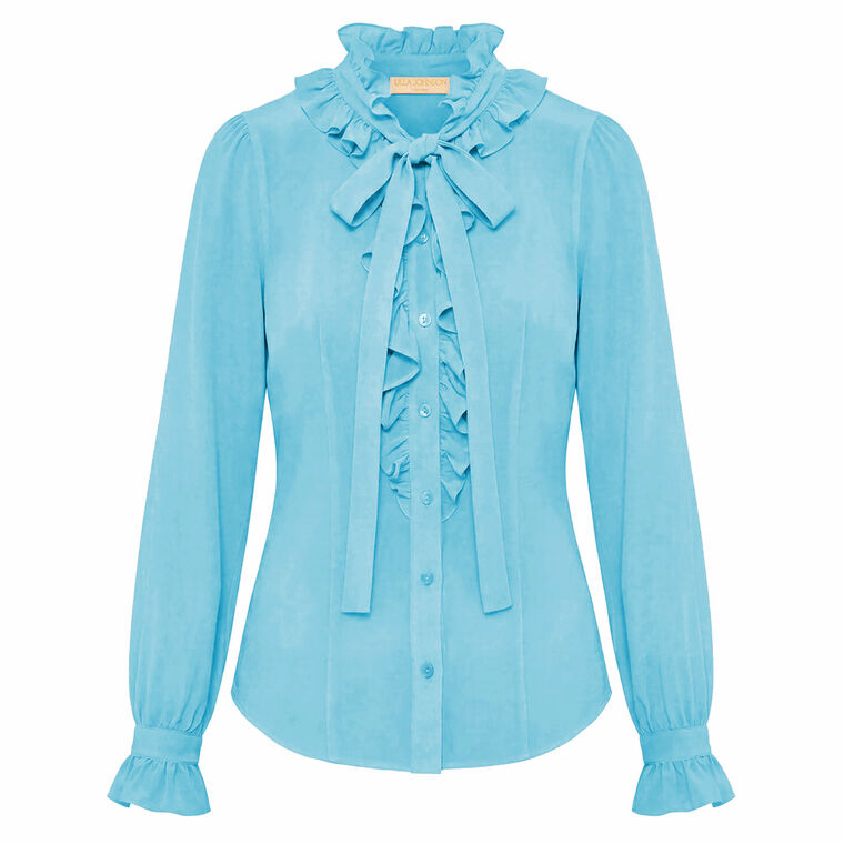 Catroux Long Sleeve Silk Blouse image number null