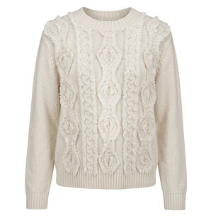 Hand-Cut Diamond Cable Wool Sweater