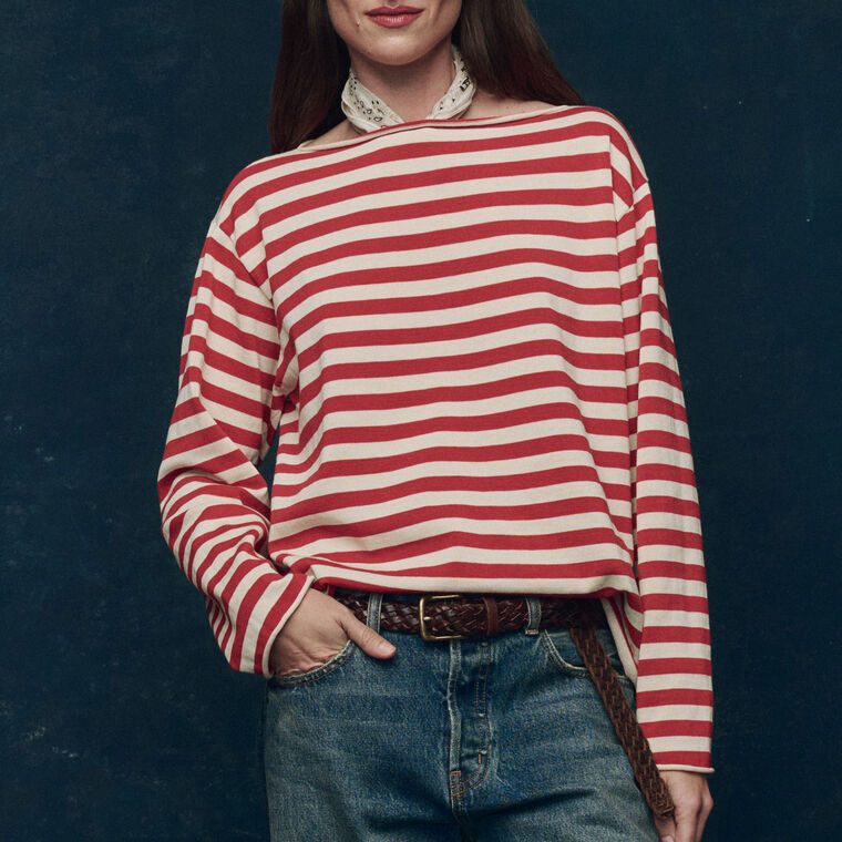 The Sailor Striped Long Sleeve Sweater image number null