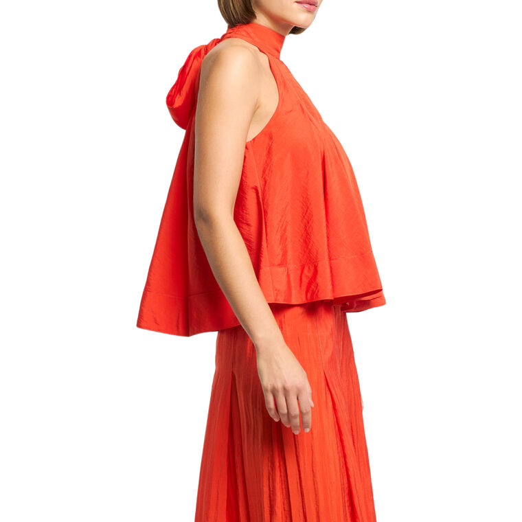 Jagger Sleeveless Halterneck Pleated Top image number null