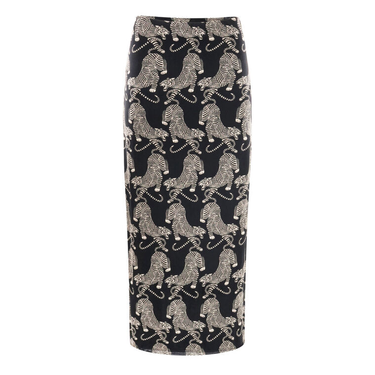 Striped Tigers Tulle Maxi Skirt image number null