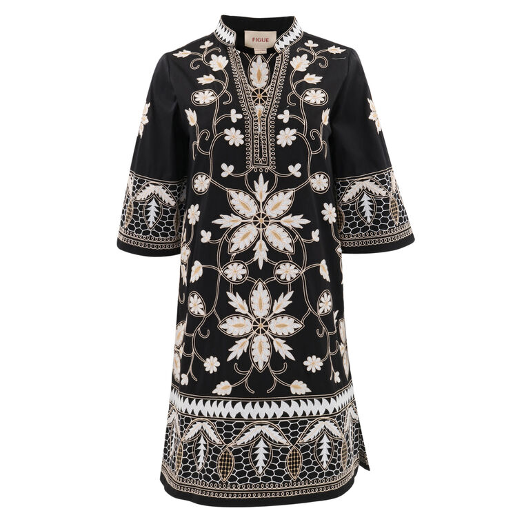 Lynne Floral Embroidered Cotton Dress image number null