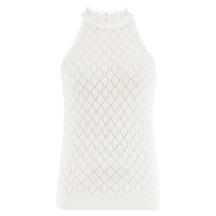 Kristin Fringe Collar Sleeveless Sweater