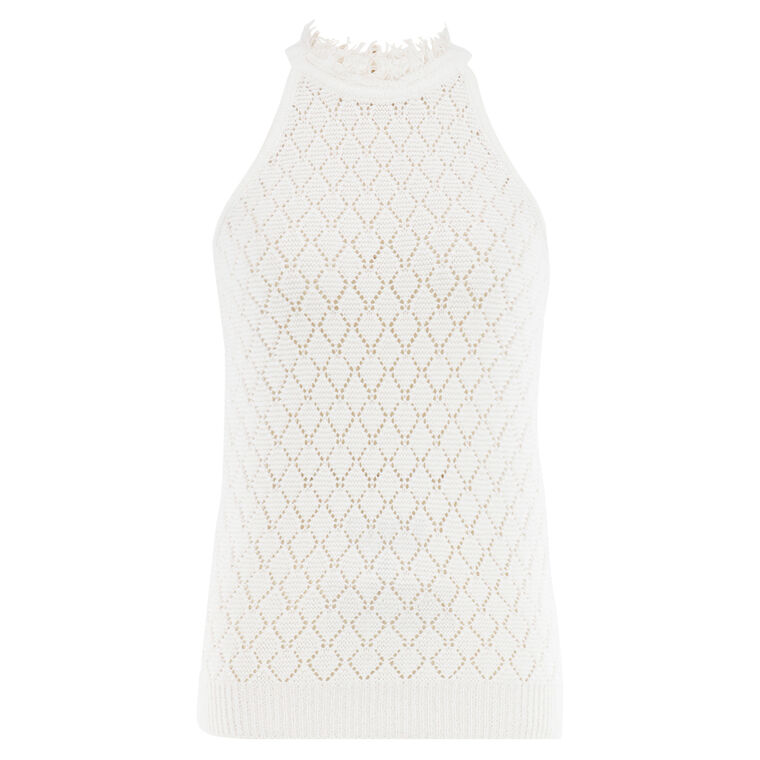 Kristin Fringe Collar Sleeveless Sweater image number null
