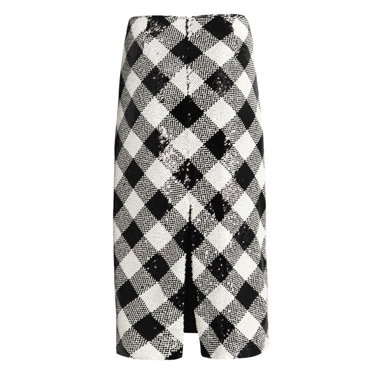 Allora Sequin Check Midi Skirt image number null