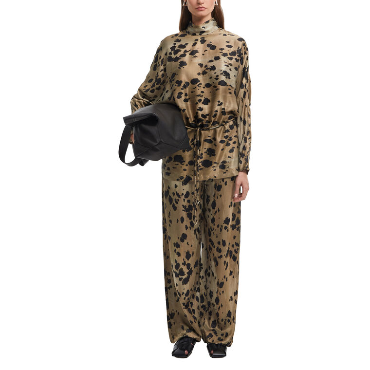 Dew Long Sleeve Animal Print Turtleneck Top image number null