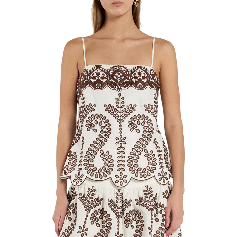 Marcy Sleeveless Embroidery Top image number null