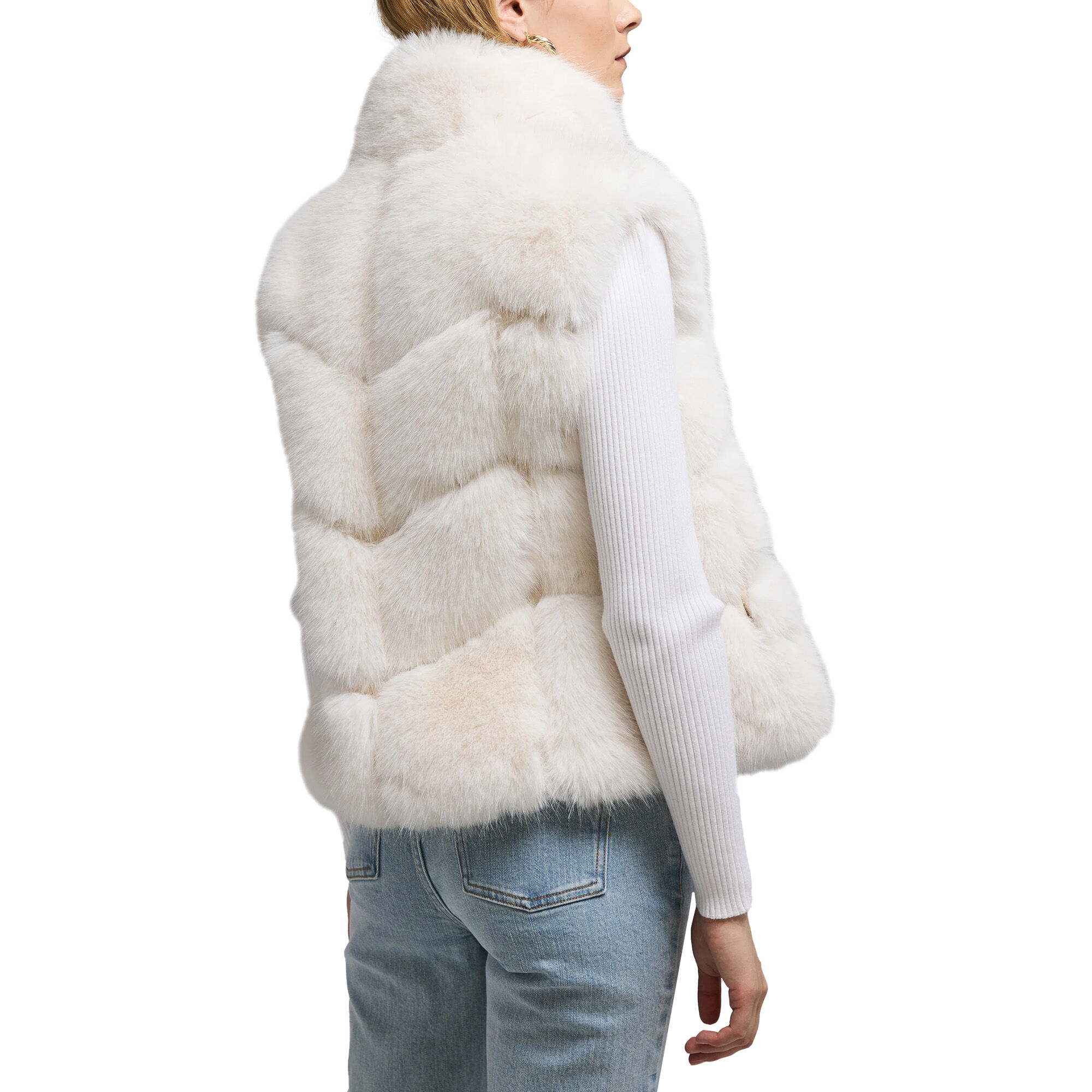 Chevron faux fur vest shop