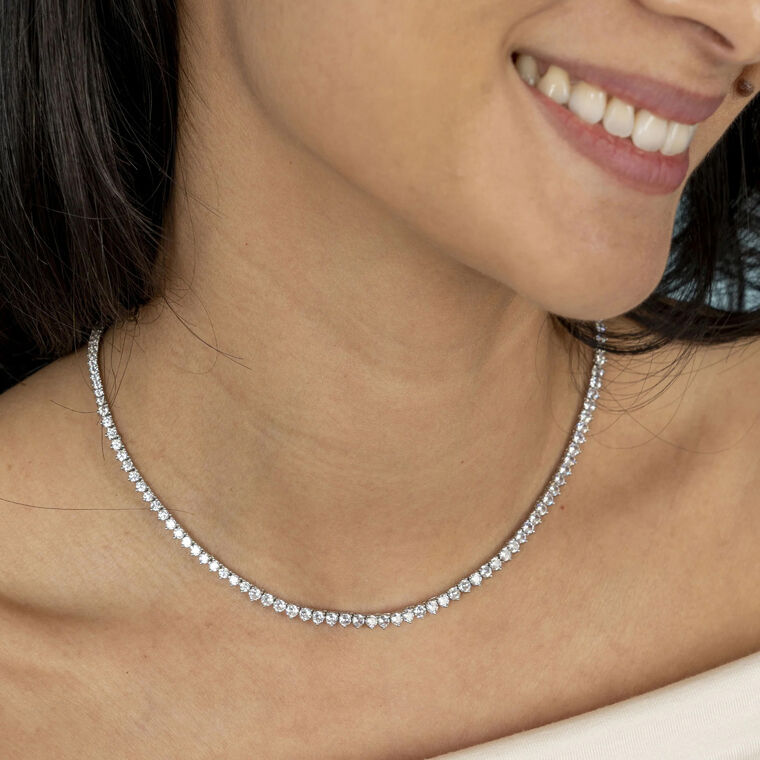 Graduated CZ Tennis Necklace image number null