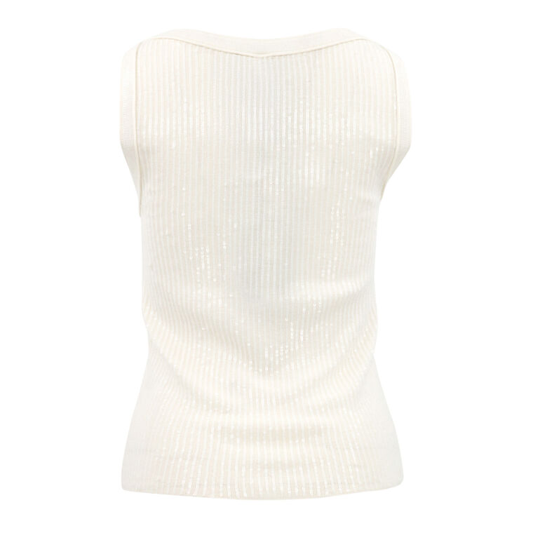 Isla Sleeveless Sequined Wool Crop Tank image number null