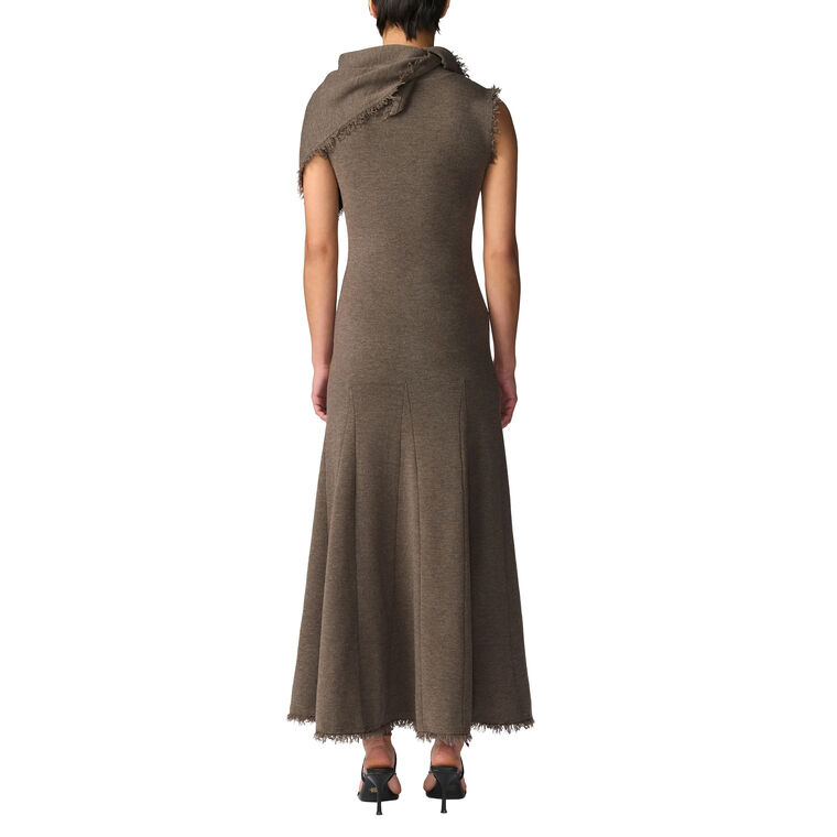 Fringe Hem Sleeveless Knit Dress image number null