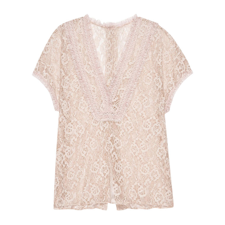 The Ballad Short Sleeve Lace Top image number null
