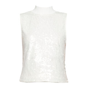 Cellina Sequin Mock Neck Tank Top