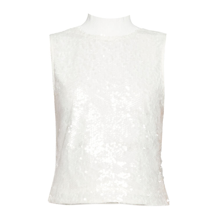 Cellina Sequin Mock Neck Tank Top image number null