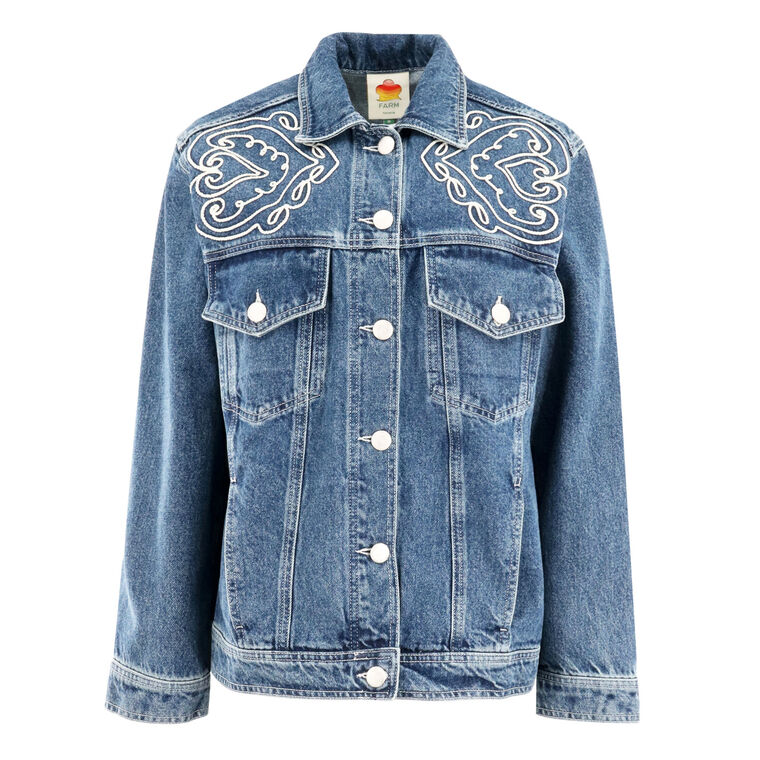 Cornely Buttoned Embroidered Denim Jacket image number null