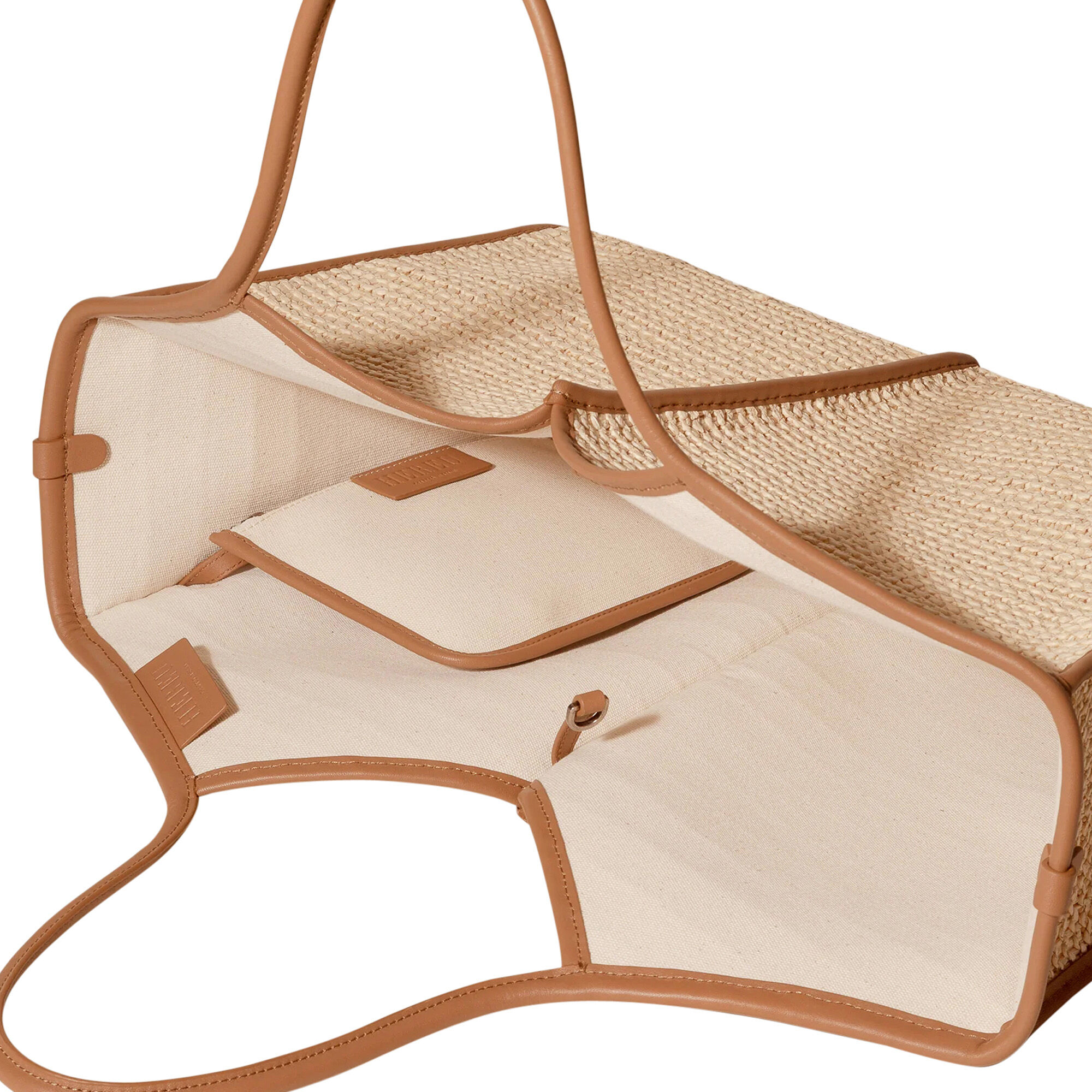 Hereu Calella Squared Medium Raffia Leather-Trimmed Tote Bag