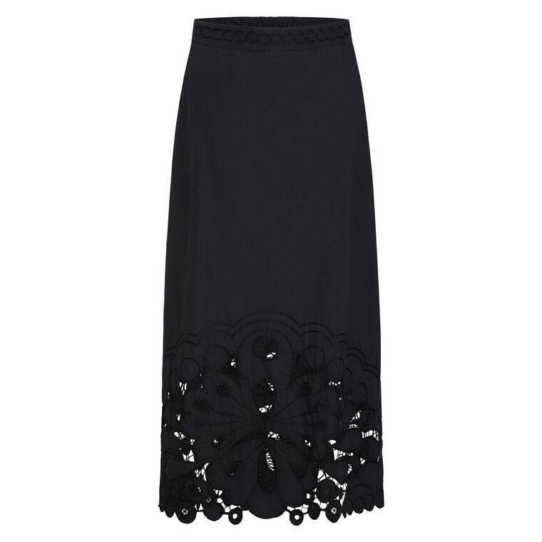 Eugenia Embroidered Lace Midi Skirt image number null