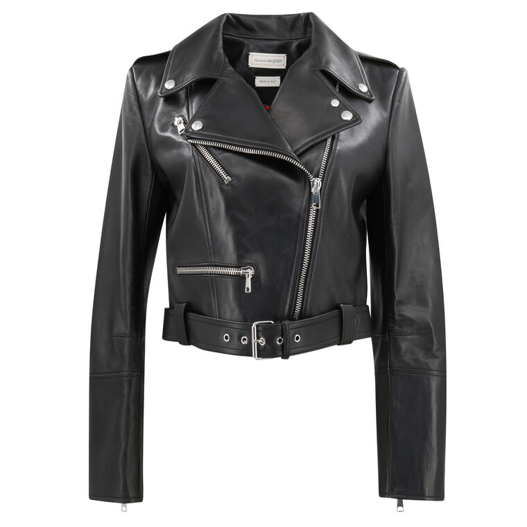 Cropped Biker Jacket image number null