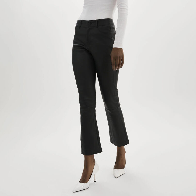 Faris Stretch Leather Cropped Pant image number null