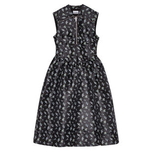 Floral Jacquard Sleeveless Midi Dress